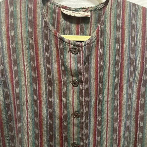 Aunt Abigail’s Attic Green Aztec Dress with Pockets see‎ pics XL Western Artisy - Picture 10 of 11